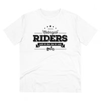 Men's PC Cotton Bike Ride Design Printed T Shirt (Color: White, Thread Count: 180GSM)