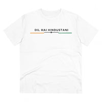 Men's PC Cotton Dil Se Hindustani Printed T Shirt (Color: White, Thread Count: 180GSM)