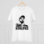 Men's PC Cotton Cricket Design Printed T Shirt (Color: White, Thread Count: 180GSM)
