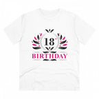 Men's PC Cotton 18th Birthday Printed T Shirt (Color: White, Thread Count: 180GSM)