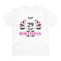 Men's PC Cotton 29th Birthday Printed T Shirt (Color: White, Thread Count: 180GSM)