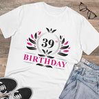 Men's PC Cotton 39th Birthday Printed T Shirt (Color: White, Thread Count: 180GSM)