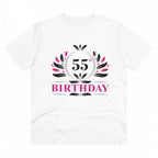 Men's PC Cotton 55th Birthday Printed T Shirt (Color: White, Thread Count: 180GSM)