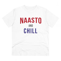 Men's PC Cotton Nasto And Chill Printed T Shirt (Color: White, Thread Count: 180GSM)
