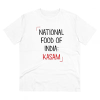 Men's PC Cotton India Kasam Printed T Shirt (Color: White, Thread Count: 180GSM)
