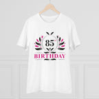 Men's PC Cotton 85th Birthday Printed T Shirt (Color: White, Thread Count: 180GSM)