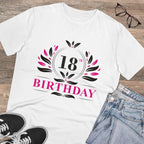 Men's PC Cotton 18th Birthday Printed T Shirt (Color: White, Thread Count: 180GSM)