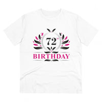 Men's PC Cotton 72nd Birthday Printed T Shirt (Color: White, Thread Count: 180GSM)