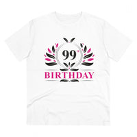Men's PC Cotton 99th Birthday Printed T Shirt (Color: White, Thread Count: 180GSM)