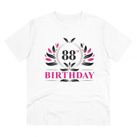 Men's PC Cotton 88th Birthday Printed T Shirt (Color: White, Thread Count: 180GSM)
