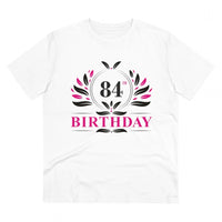 Men's PC Cotton 84th Birthday Printed T Shirt (Color: White, Thread Count: 180GSM)