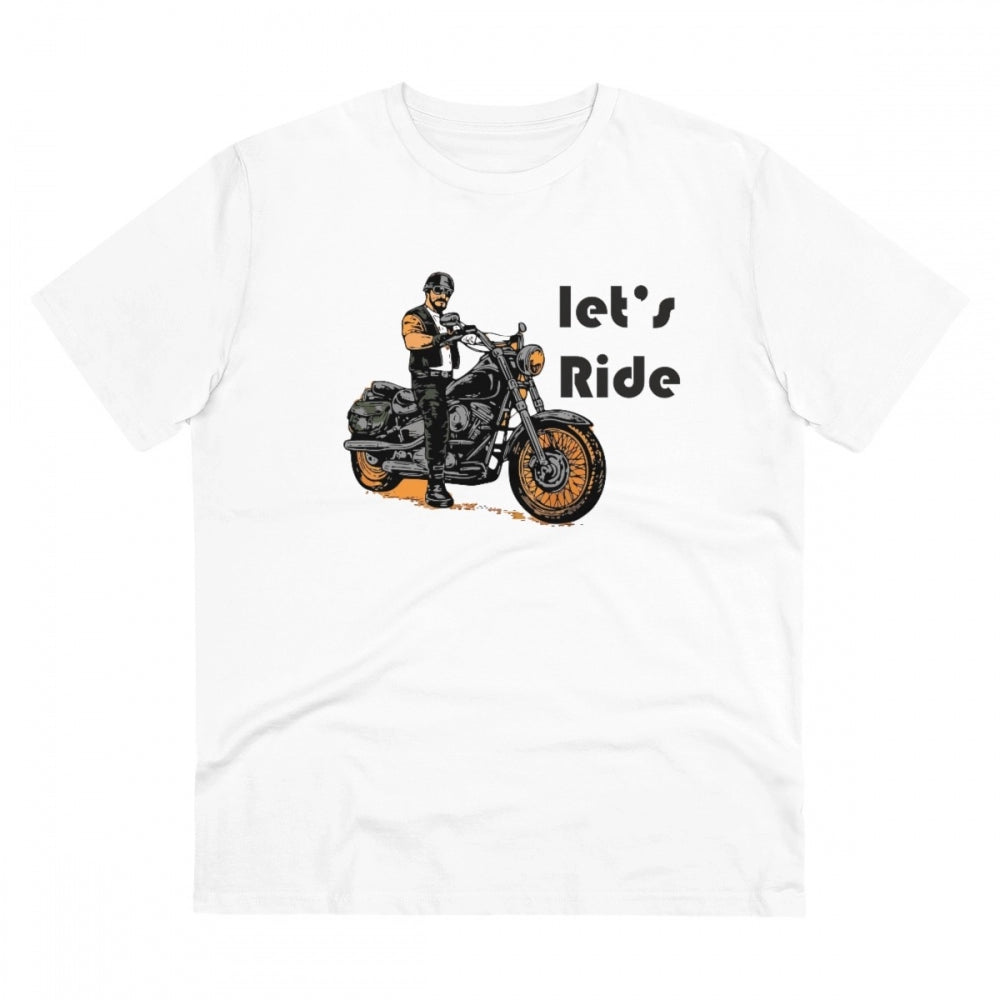 Men's PC Cotton Explore The Unseen Printed T Shirt (Color: White, Thread Count: 180GSM)