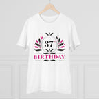 Men's PC Cotton 37th Birthday Printed T Shirt (Color: White, Thread Count: 180GSM)