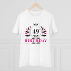 Men's PC Cotton 49th Birthday Printed T Shirt (Color: White, Thread Count: 180GSM)