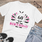 Men's PC Cotton 60th Birthday Printed T Shirt (Color: White, Thread Count: 180GSM)