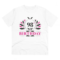 Men's PC Cotton 98th Birthday Printed T Shirt (Color: White, Thread Count: 180GSM)