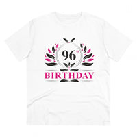 Men's PC Cotton 96th Birthday Printed T Shirt (Color: White, Thread Count: 180GSM)