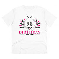 Men's PC Cotton 93rd Birthday Printed T Shirt (Color: White, Thread Count: 180GSM)