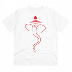 Men's PC Cotton Ganesh Printed T Shirt (Color: White, Thread Count: 180GSM)