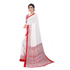 Women's Georgette Printed Saree With Unstitched Blouse (Red)