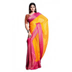 Women's Viscose Rayon Printed Saree With Unstitched Blouse (Yellow)