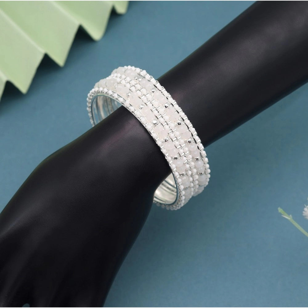 Women's White Color 1 Set Of Bangle Size: 2.4