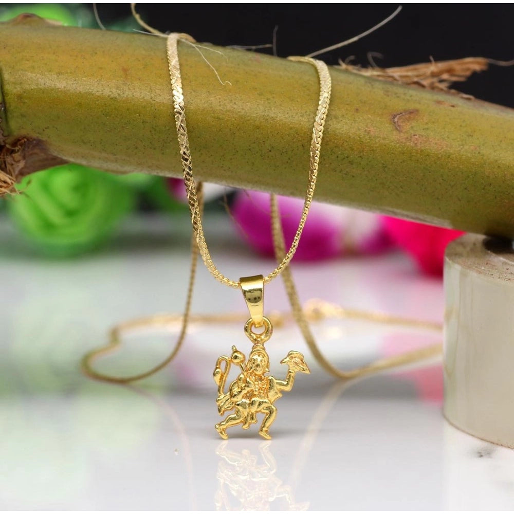 Women's Gold Color Lord Hanuman Temple Locket