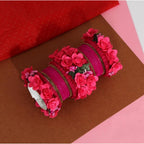 Women's Rani Color Floral Bangles Set: 2.4