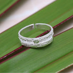 Women's Multi Color Assorted Design Toe Rings Combo Of 3 Pairs