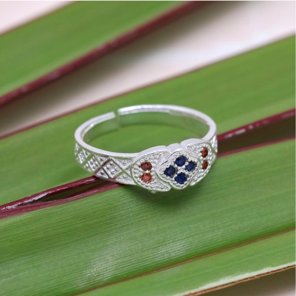 Women's Multi Color Assorted Design Toe Rings Combo Of 3 Pairs
