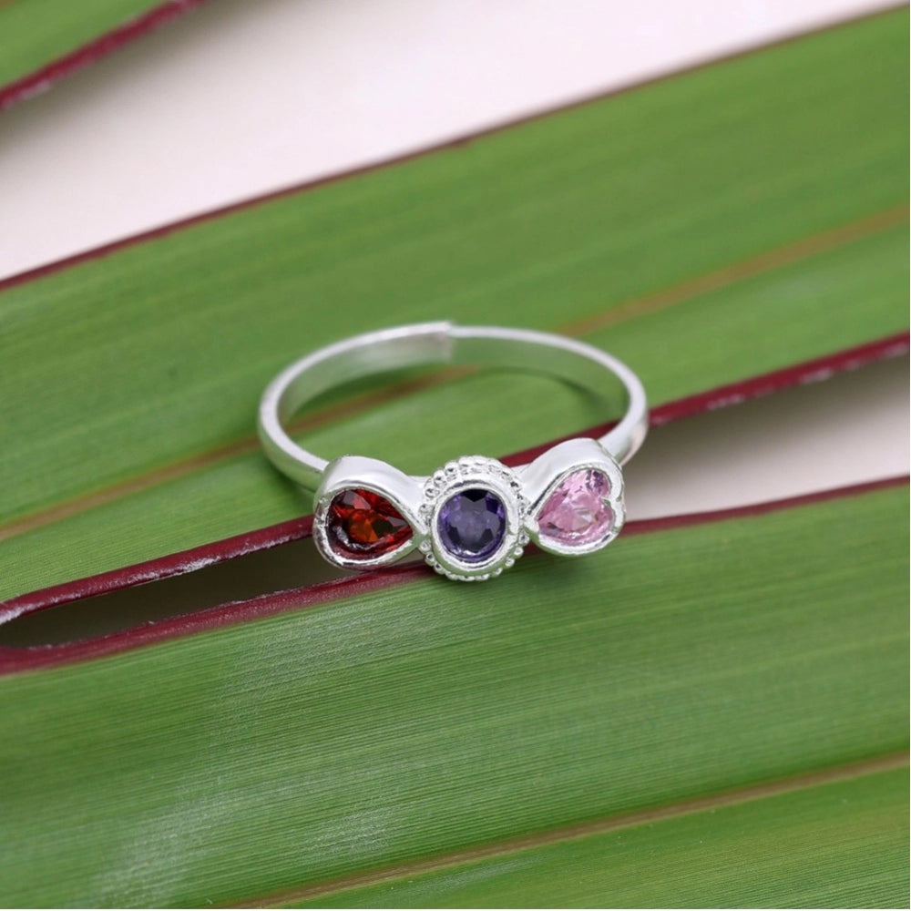 Women's Multi Color Assorted Design Adjustable Toe Rings Combo Of 4 Pairs