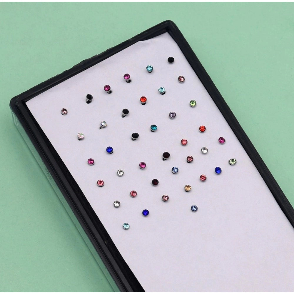 Women's Multi Color Nose Pin Combo Of Aprox 40 Pieces