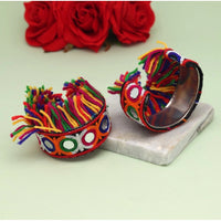 Women's Multi Color Oxidised Thread Work 1 Pair Of Adjustable Bracelet