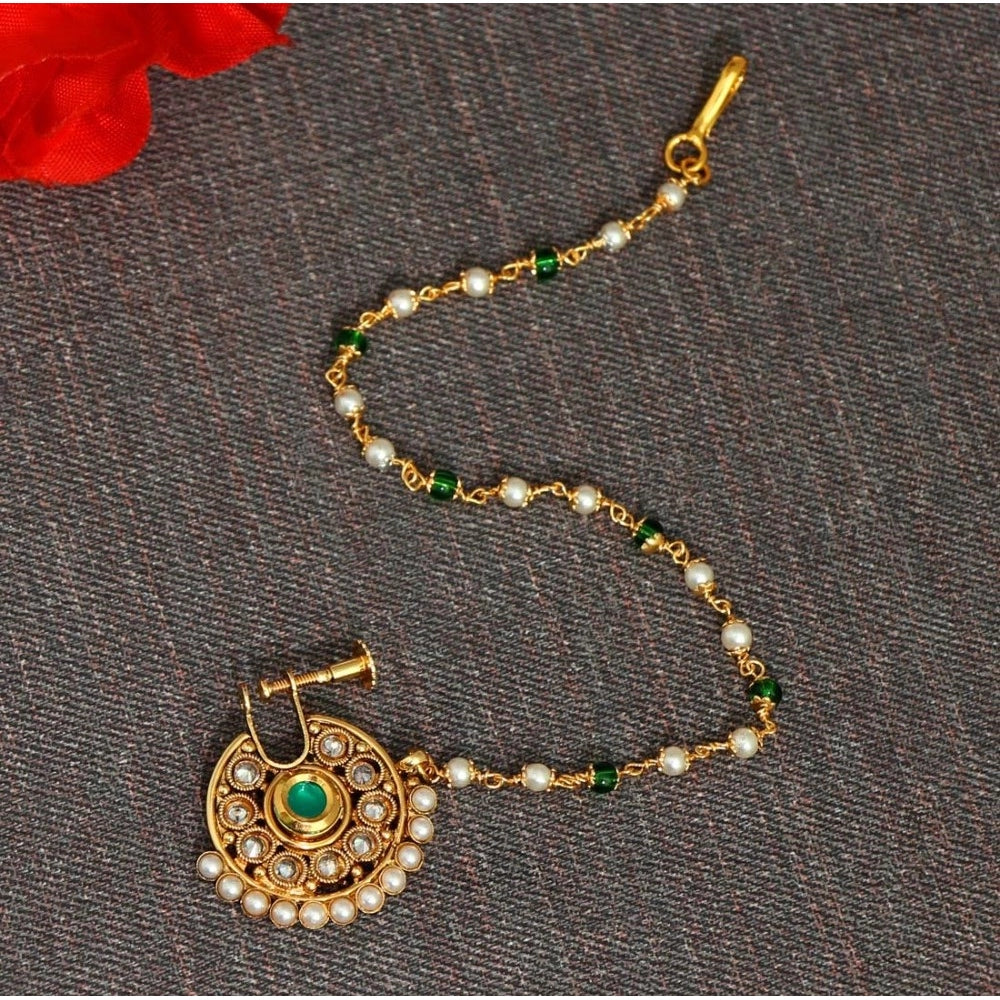 Women's Green Color Nose Nath