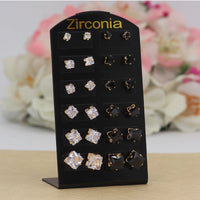 Women's White &amp; Black Color Stud Earrings Combo Of 12 Pairs