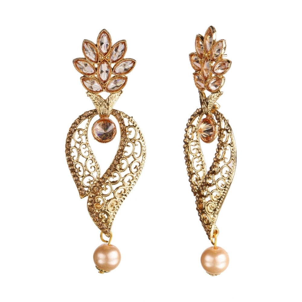 Women's Rose Gold Plated Alloy Earrings (Gold)