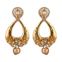 Women's Rose Gold Plated Alloy Earrings (White)
