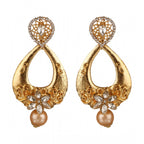 Women's Rose Gold Plated Alloy Earrings (White)