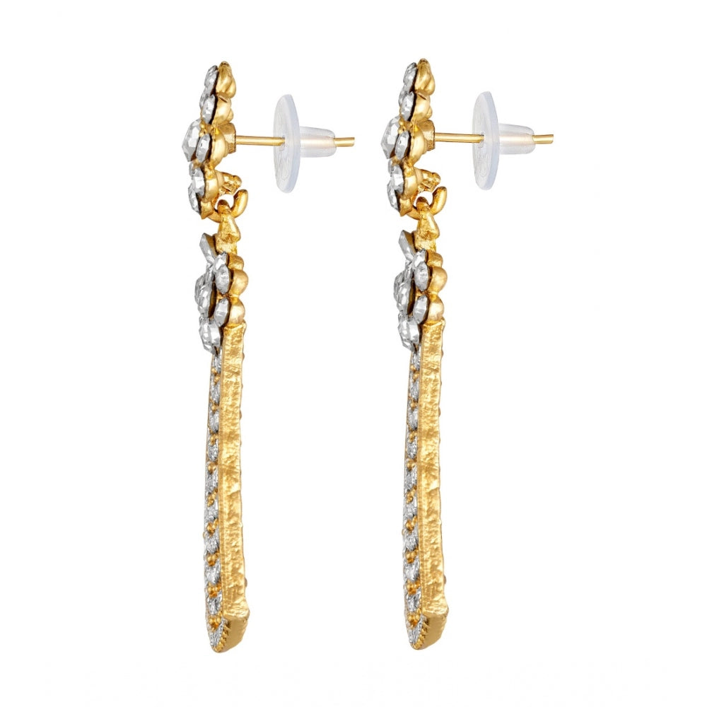 Women's Rose Gold Plated Alloy Earrings (White)