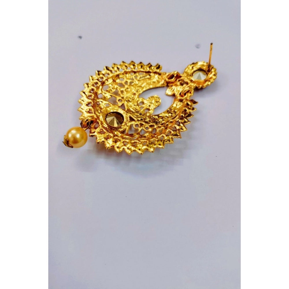 Women's Rose Gold Plated Alloy Earrings (Gold)