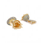 Women's Rose Gold Plated Alloy Earrings (Gold &amp; Grey)