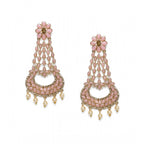 Women's Rose Gold Plated Alloy Earrings (Pink)