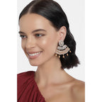 Women's Rose Gold Plated Alloy Earrings (White)