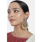Women's Rose Gold Plated Alloy Earrings (White)