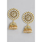 Women's Rose Gold Plated Alloy Earrings (White)