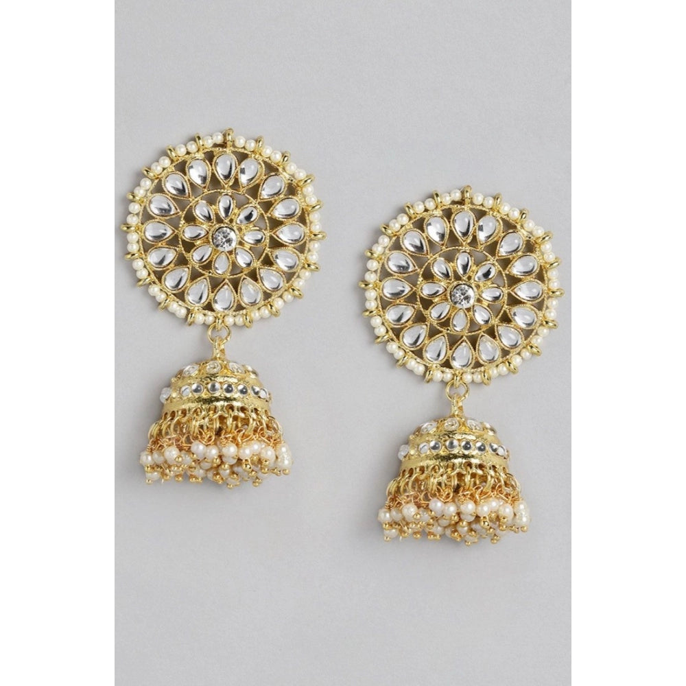 Women's Rose Gold Plated Alloy Earrings (White)