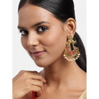Women's Rose Gold Plated Alloy Earrings (Gold)