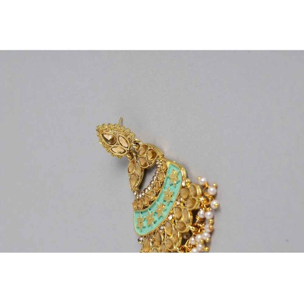 Women's Rose Gold Plated Alloy Earrings (Gold)