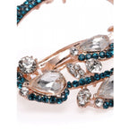 Women's Rose Gold Plated Alloy Hair Pin Set (Green)