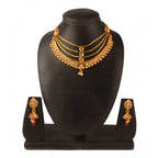 Women's Rose Gold Plated Alloy Necklace &amp; Earings Set (Multicolor)